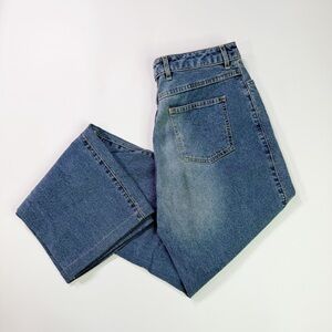 St. John Sport Womens SZ 10 Classic Blue Denim High-Rise Straight-Leg Mom Jeans